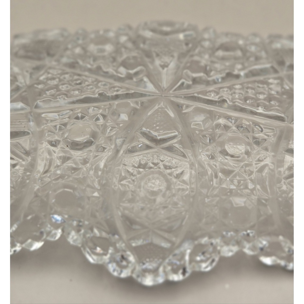 Vintage Serving Dishes Clear Cut Crystal Featuring Star Of David & Pinwheel B#27 - Picture 13 of 15